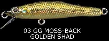  Megabass X-55 Minnow (GG Moss-Back Golden-Shad) MB-X55-GGMBGS-F floating 55, 2.9, 0.6-0.8   